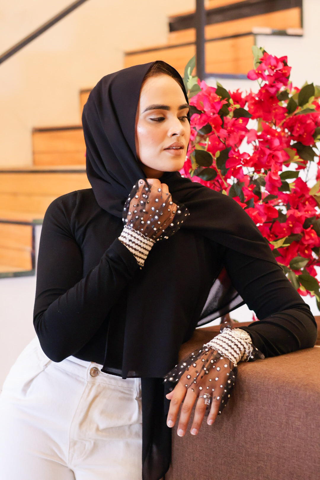 Polka dot wrist cuffs